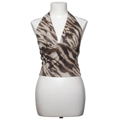 Halter neck top (Beige, Brown) from Loavies Elastane, Polyester