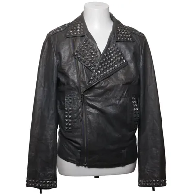 Bikerjacka (Grå) från Matthew Williamson for H&M Bomull, Skinn, Polyester
