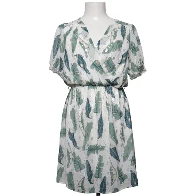 Robe portefeuille (Blanc, Vert, Or) de Papillonne Polyester