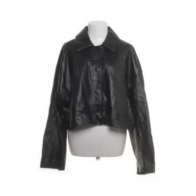 Jacket (Black) from ASOS Design Polyester, Leather