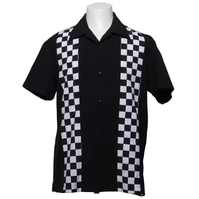 Kortärmad skjorta (Svart, Vit) från Steady Polyester