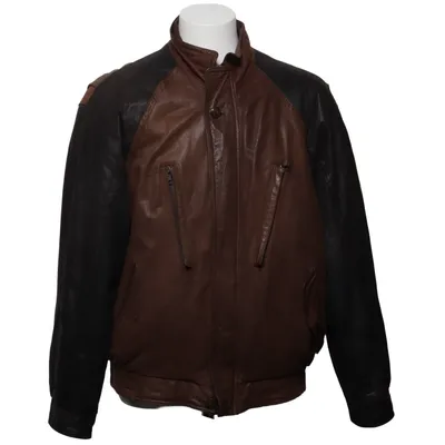 Veste en cuir (Marron, Noir) de Fashion World Cuir, Polyester