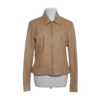 Leather jacket (Beige) Polyester, Leather