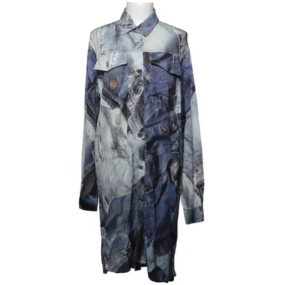 Shirt dress (Blue, Multicolored) from Moschino Jeans Elastane, Viscose