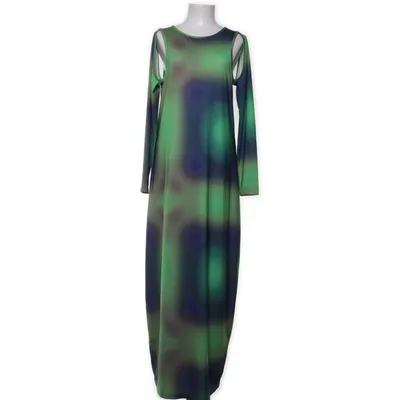 Maxi jurk (Groen, Blauw, Meerkleurig) van Collusion Elastaan, Polyester