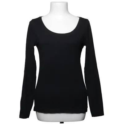 Lange mouwen shirt (Zwart) van H&M Basic Katoen, Elastaan