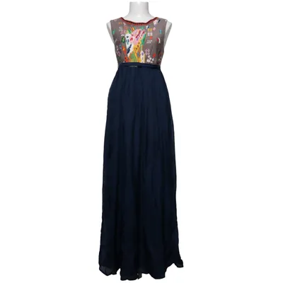 Robe longue (Bleu, Multicolore) de Manoush Soie