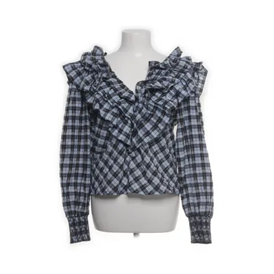 Blouse (Blue, Black, White) from Ganni Cotton, Polyamide, Polyester