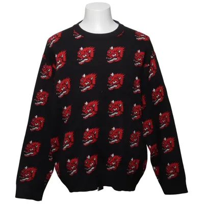 Strickpullover (Schwarz, Rot) von Divided by H&M Viskose, Acryl, Polyamid