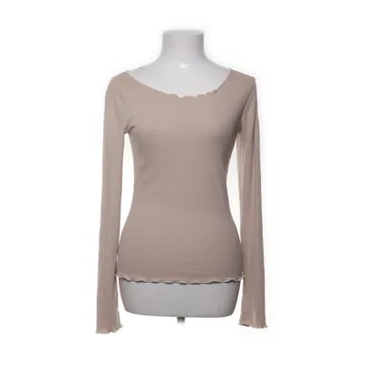 Langærmet t-shirt (Beige) fra NA-KD Elastan, Polyester, Viscose