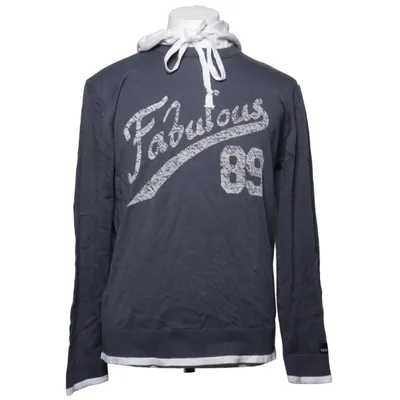 Hoodie (Gray, White) from Poolman Acrylic, Cotton