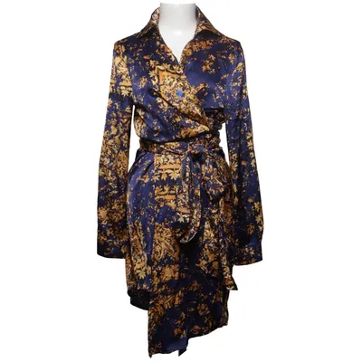 Wrap dress (Blue, Gold) from Missguided