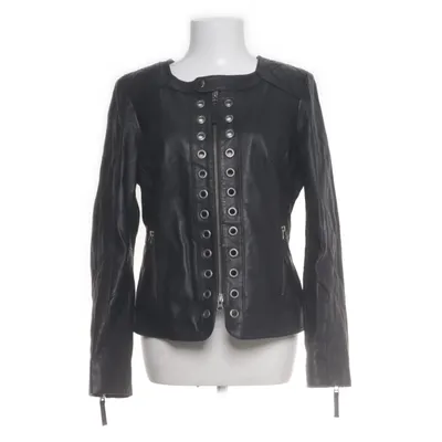 Leren jack (Zwart) van Patrizia Dini Polyester, Leer