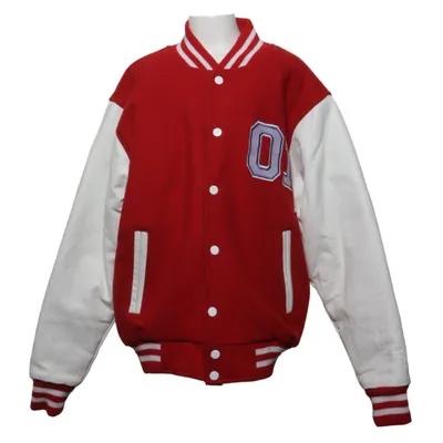 Varsity-jack (Rood, Wit) van Jey People Leer, Polyamide, Polyester, Wol