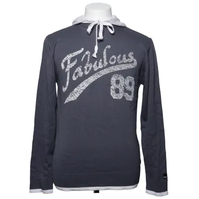 Hoodie (Blue, White) from Poolman Acrylic, Cotton