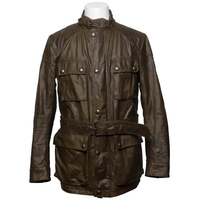 Manteau ciré (Marron) de Belstaff Coton, Viscose
