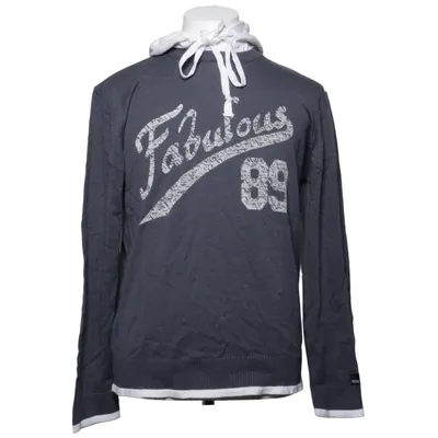 Hoodie (Blue, White) from Poolman Acrylic, Cotton