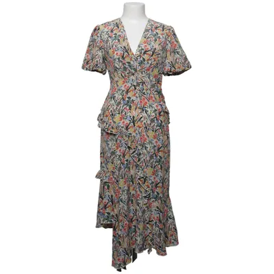 Robe longue (Blanc, Multicolore) de Topshop Unique Soie