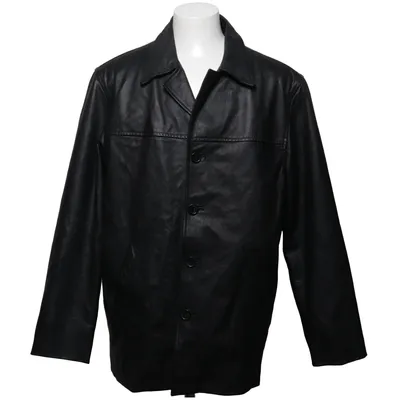 Leren jack (Zwart) van SAKI Leather Leer, Polyester