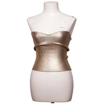 Top tube (Or) de Zara Polyamide, Viscose