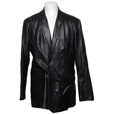 Leren blazer (Zwart) van Roco Baroco Leer, Polyester