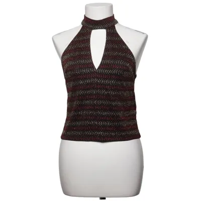 Haltertop (Zwart, Rood, Goud) van Topshop Elastaan, Metallvezel, Polyamide