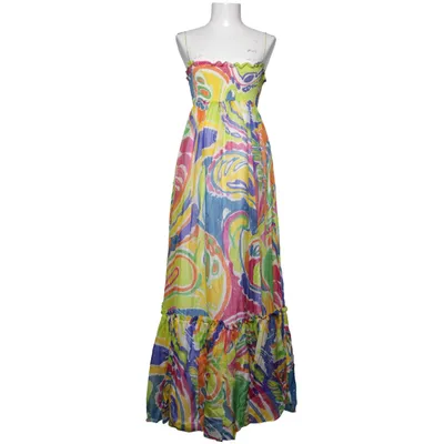 Robe longue (Jaune, Bleu, Multicolore) de Zara Basic Acétate, Soie