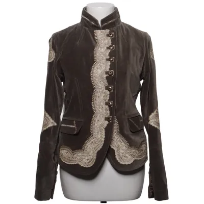 Blazer (Gray, Beige) from Carole Fakiel Cotton, Polyester