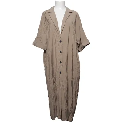 Shirt dress (Beige) from Zizzi Polyamide, Viscose