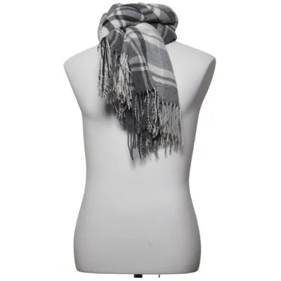 Schal (Grau, Weiß, Schwarz) von Kosta Linnewäfveri Acryl, Merinowolle, Polyester