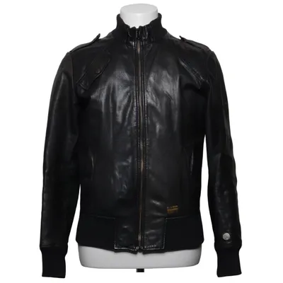 Veste en cuir (Noir) de G-Star Coton, Cuir