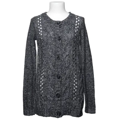 Cardigan (Gray, White) from Old Navy Acrylic, Polyester, Wool