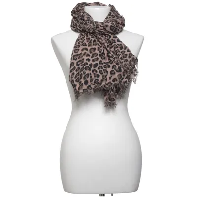 Sjaal (Beige, Zwart) van Rika Viscose, Wol
