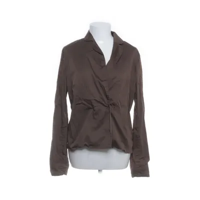Wrap blouse (Brown) from René Lezard Cotton, Elastane, Polyamide