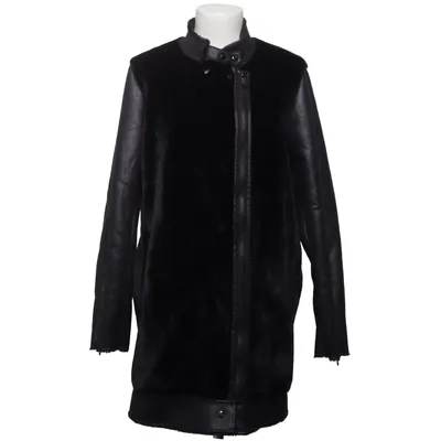 Shearlingjacka (Svart) från Aqua Bomull, Pälsimitation, Polyester