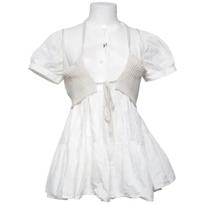 Blouse (White, Beige) from Heather Cotton