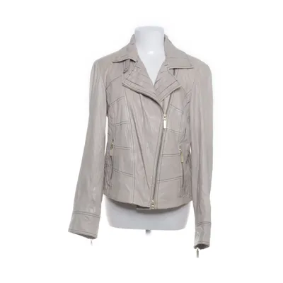 Leather jacket (Beige) from Crisca Elastane, Nylon, Polyester, Leather