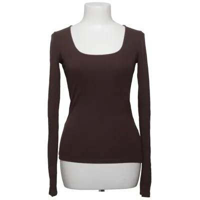 T-shirt à manches longues (Marron) de Lindex Élasthane, Viscose