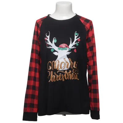 Langarmshirt (Schwarz, Rot) von PatPat Elasthan, Polyester