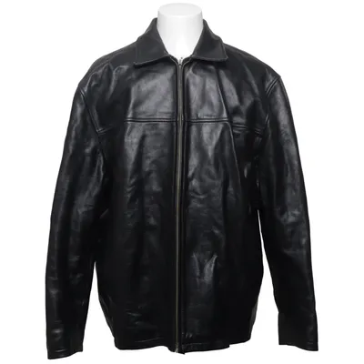 Leather jacket (Black) from Thomas Nash Leather, Polyester