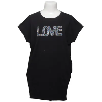 T-shirt (Noir) de Miss Charm Coton, Élasthane