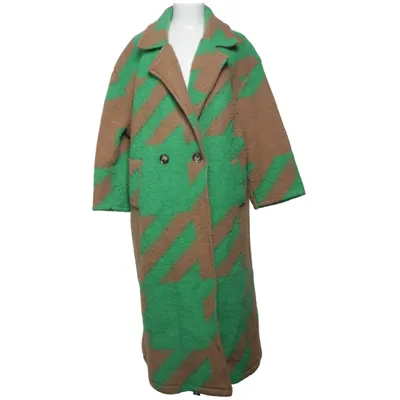Coat (Green, Brown) from Made in italy Polyester, Wool