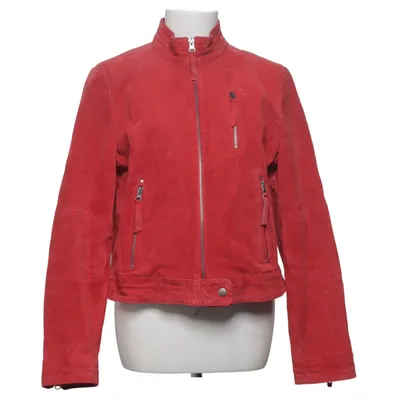 Leather jacket (Red) from American English by Park Lane Leather, Polyester