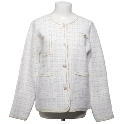 Strickjacke (Weiß, Beige) von Lady Fashion Polyamid