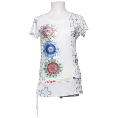 T-shirt (White, Multicolored) from Desigual Cotton, Viscose