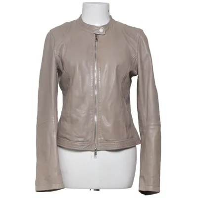 Leather jacket (Beige) from Freaky Nation Cotton, Leather, Polyester