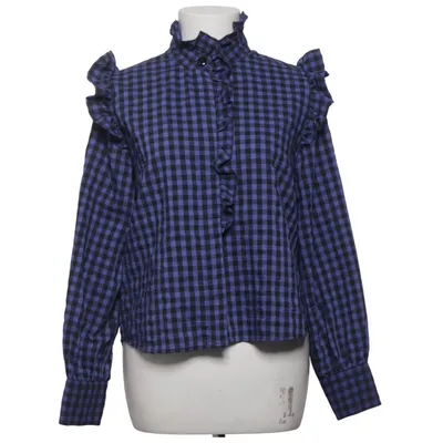 Bluse (Blau, Schwarz) von Mango Baumwolle, Elasthan, Polyester