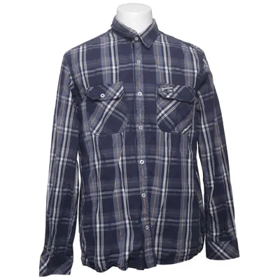 Flannel skjorte (Blå, Hvid, Gul) fra Department Bomuld