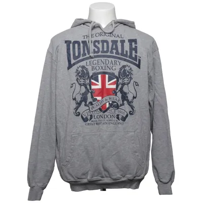 Huvtröja (Grå, Flerfärgad) från Lonsdale Bomull, Viskos