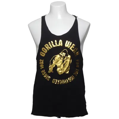 Maillot de basketball (Noir, Jaune) de Gorilla Wear Élasthane, Coton biologique